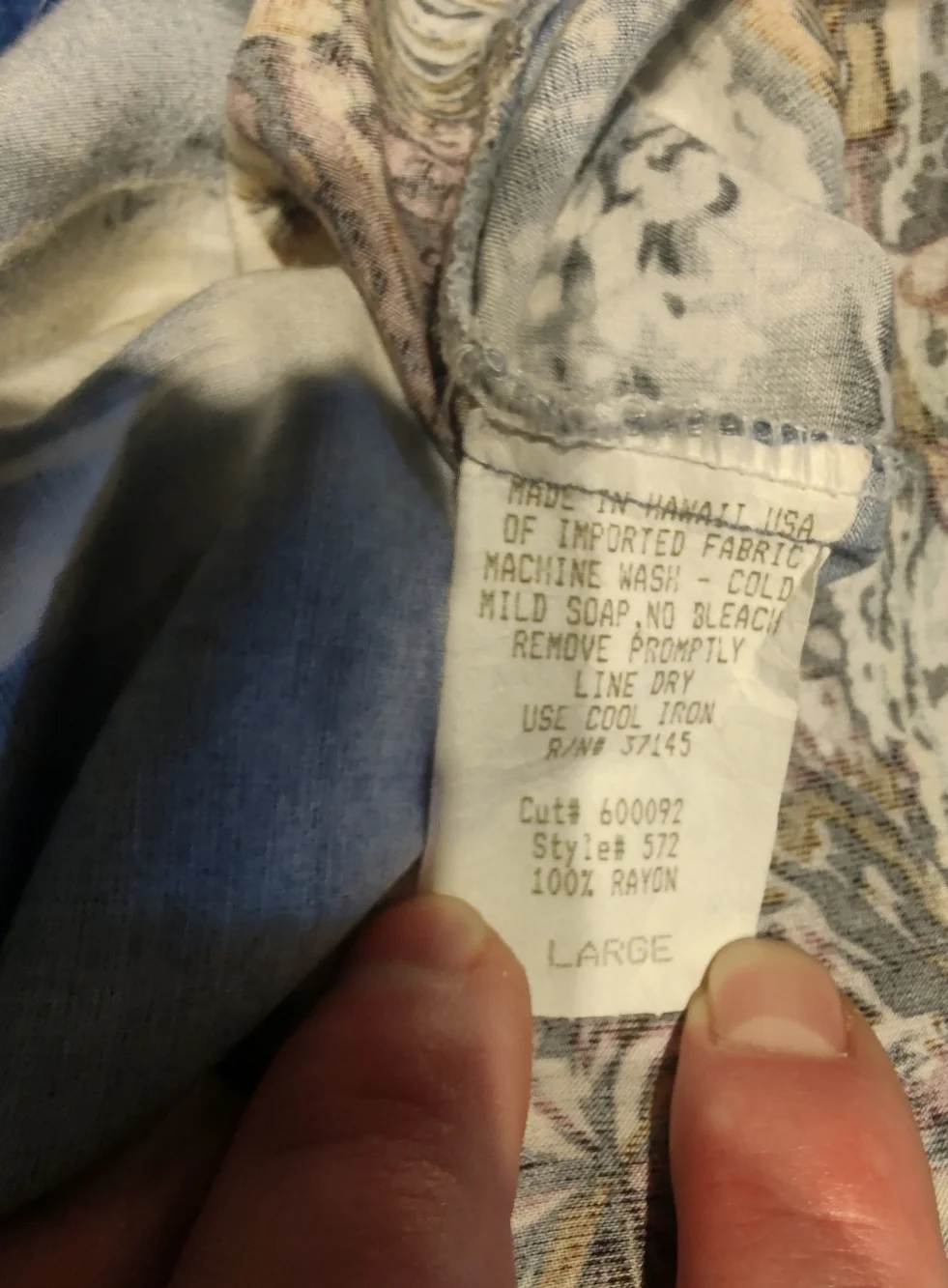 Hilo Hattie - Aloha Shirt - Men's Large - Blue - Y2K Vintage - Picture 6 of 6